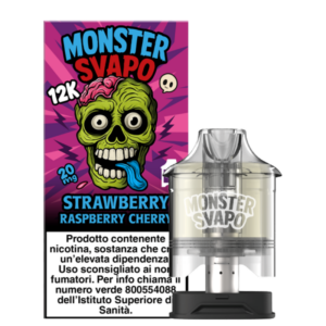 JWELL - STRAWBERRY RASPBERRY CHERRY - MONSTER SVAPO 12K POD PRECARICATA 1
